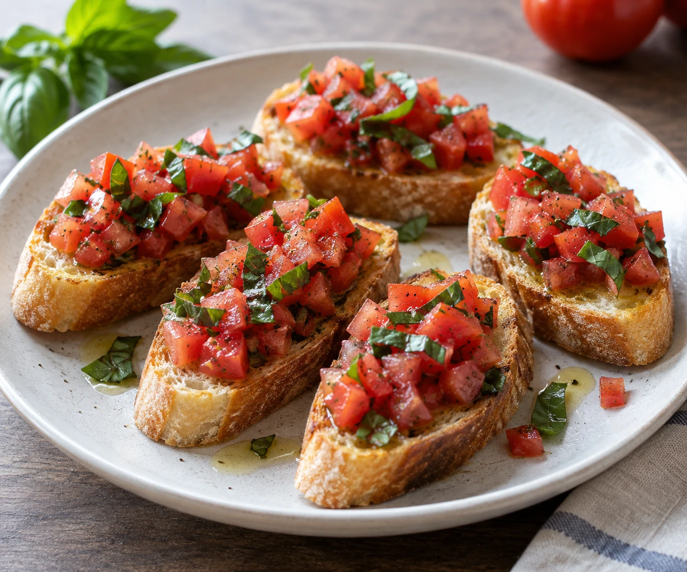 15-Minute Tomato-Basil Bruschetta